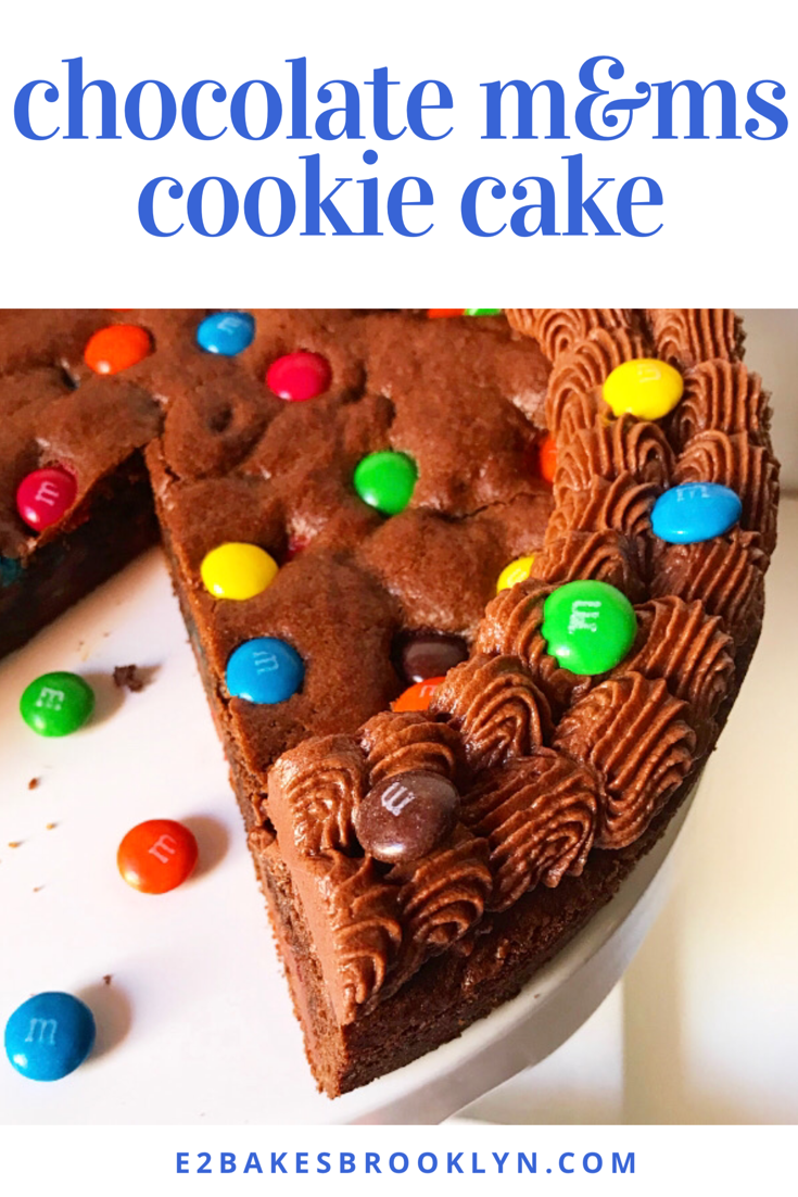 Chocolate M&Ms Cookie Cake