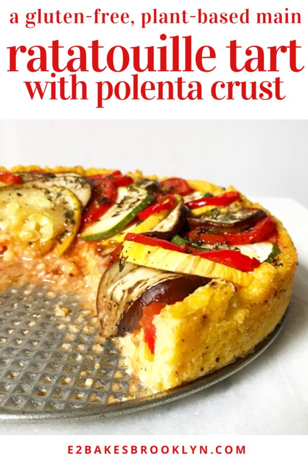 Ratatouille Tart with Polenta Crust {Gluten-Free, Plant-Based}