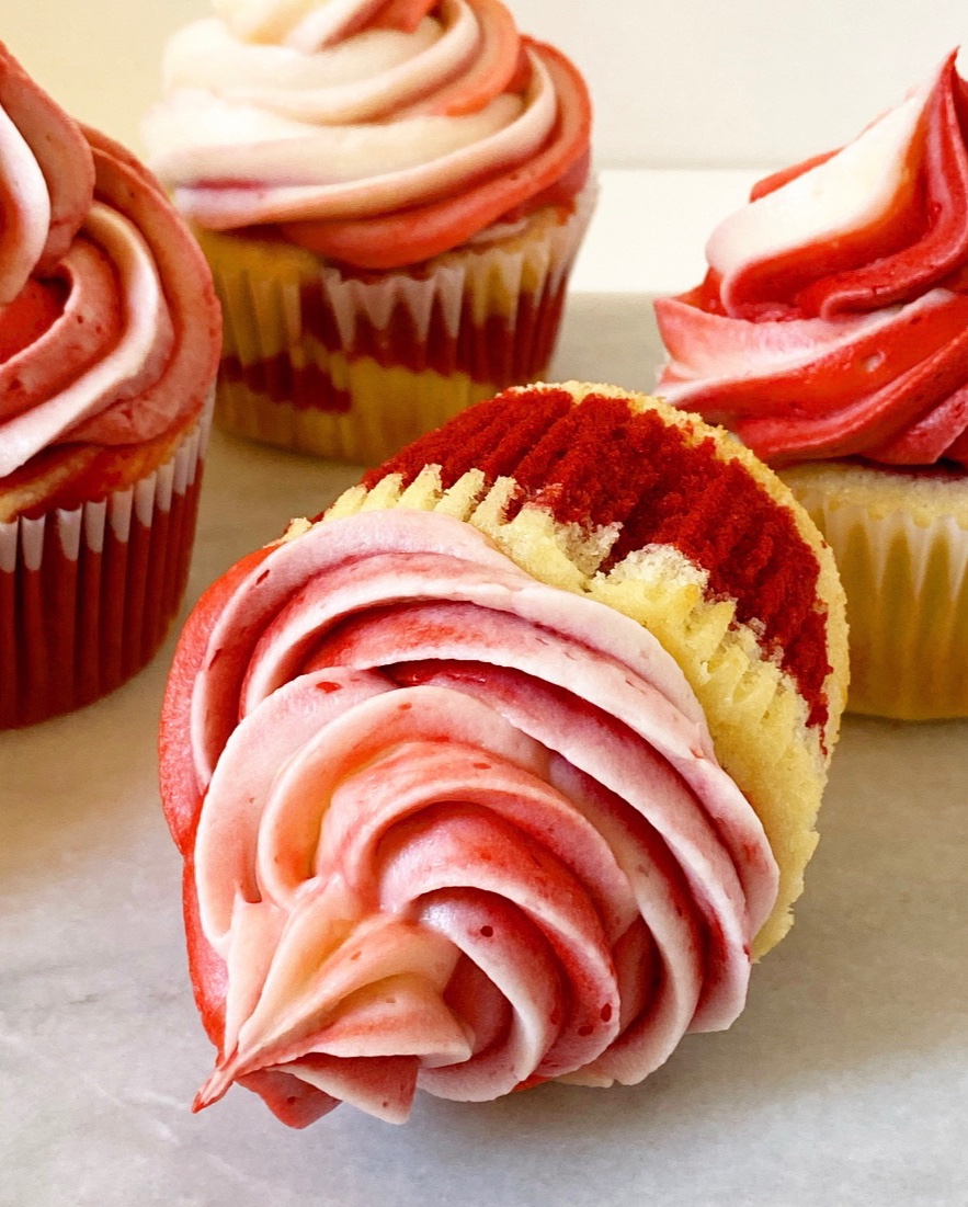 Red Velvet Marble Cupcakes